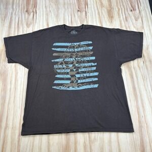 Rusty Surf Skate Brown Logo‎ Graphic T-Shirt Black Men's 2XL Short Sleeve